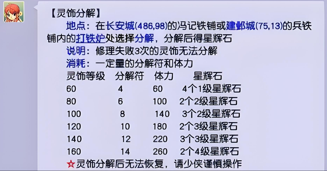梦幻西游灵饰分解能获得什么用