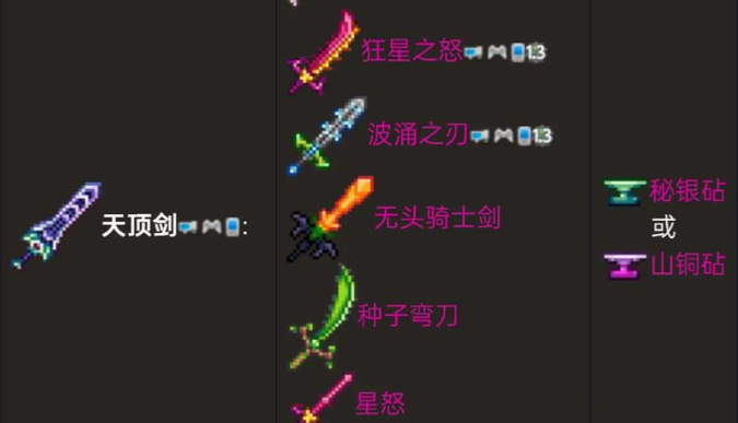 泰拉瑞亚怎么白嫖天顶剑