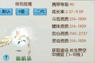诛仙手游稀有猎鹰怎么加点