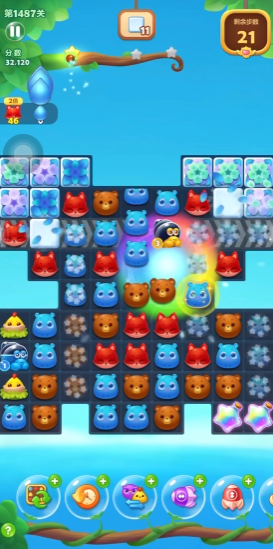 开心消消乐1487怎么过关